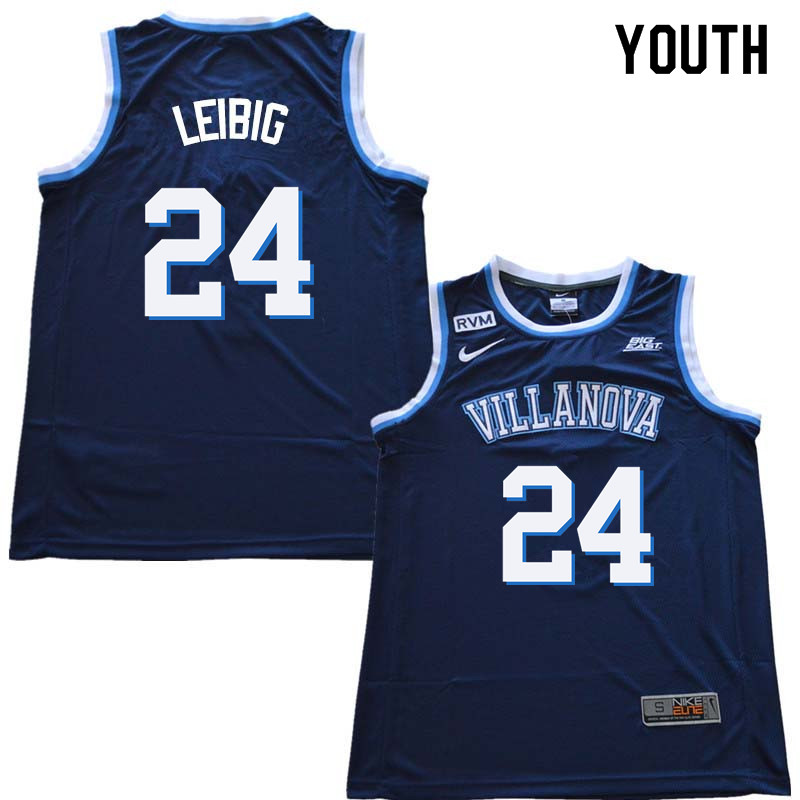 2018 Youth #24 Tom Leibig Willanova Wildcats College Basketball Jerseys Sale-Navy - Click Image to Close